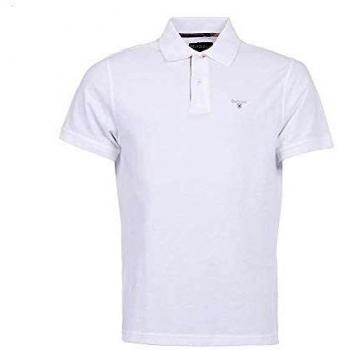 Men's Barbour White Tartan Pique Polo Shirt