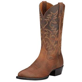 Ariat Men’s Brown Heritage Western R‑Toe Boot, 10½