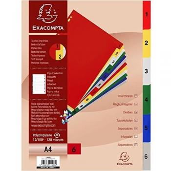 Intercalaires polypro 6 positions imprimées A4