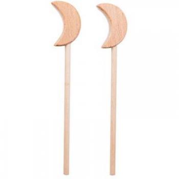 Bopoobo Beißring Holz 4er Set BPA-frei Buche Herz Waldorf Spielzeug für Babys 0-12 Monate