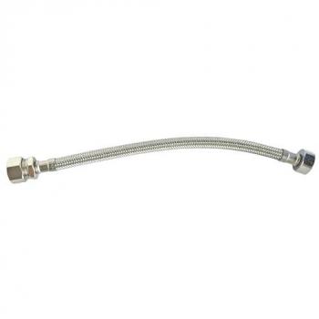 Flexible Sanitaire Inox DN8 Longueur 30cm Droit F15/21 Bicone pour Cuivre Ø14