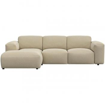FLEXLUX Ecksofa „Lucera“ – beige L‑Form mit 100 % Polyesterbezug