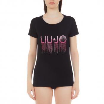 T-shirt Liujo B.Co in cotone con strass S