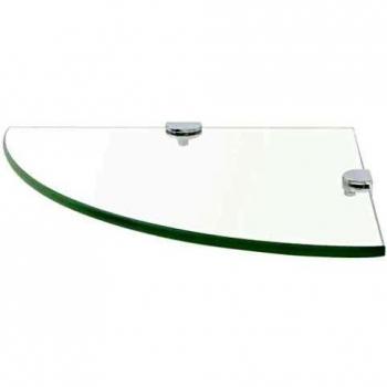 Clear Glass Corner Shelf with Chrome Support (35x35 cm)