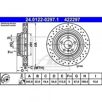 Disque de frein ATE 24.0122-0297.1 en acier in