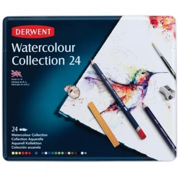 Derwent 24-Piece Watercolor Palette in Metal Case