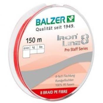Balzer Ironline Pro Staff 8-fach Schnur rot 150m Ø 0,10mm