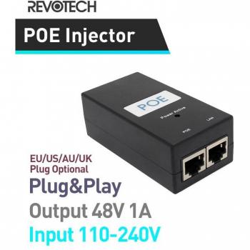 Cámara PoE Inyector 10/100Mbps 48V