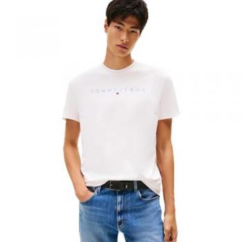 Tommy Jeans T‑shirt Regolare con Logo Lineare Manica Corta Bianco XL