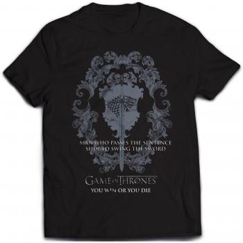 Men's Black Game of Thrones Sword T‑Shirt (M)