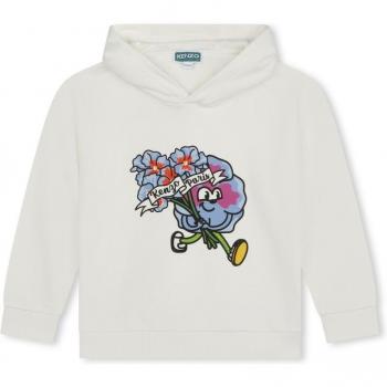 Sweat-shirt à capuche Kenzo KIDS GARCON 12A en coton blanc