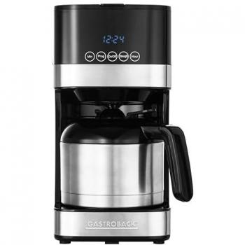 GASTROBACK Schwarz-Edelstahl 1,5 l Kaffeekanne mit Papierfilter