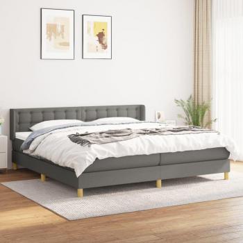 Vidaxl Boxspringbett Dunkelgrau 200x200 cm mit Matratze