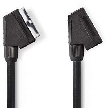 Cordon SCART M/F 2 mètres, finition noire, PVC et nickel