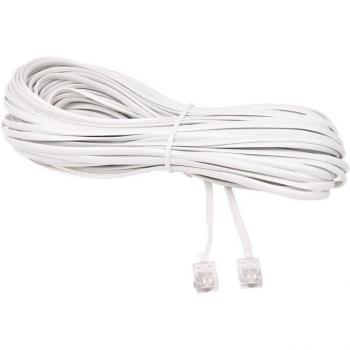 Cable Blanco RJ11 Macho 6P2C para Teléfono de 14M