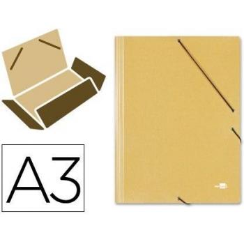 Carpeta amarilla A3 con gomas y 3 solapas
