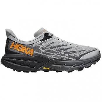 Hoka Speedgoat 5 trail running grigio chiaro/nere/arancio