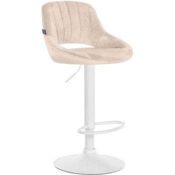 Sgabello bar Milet velluto crema bianco