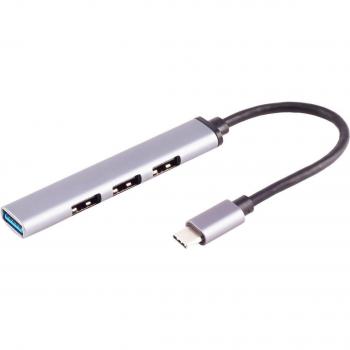 Shiverpeaks Slim USB-C Hub 3.0, 4-fach USB-A, Aluminium, 0,12m