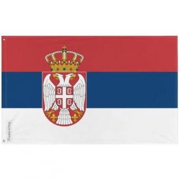 Serbia Flag 192x288 cm Double‑Face Polyester, Iron Eyelets