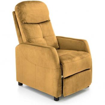 Poltrona Houston 992 Regolabile, Colore Giallo Scuro, Rivestito in Arazzo