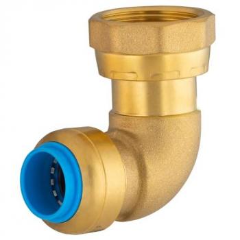 Coude universel tout‑push Ø16 mm, 20×27 mm, diamètre de 16 mm en laiton