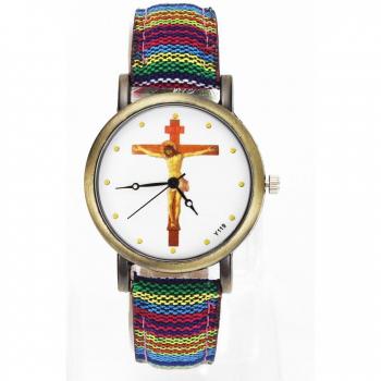 Christian Crucifixion Cross Watch with Cloth Band