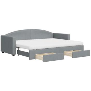 VidaXL Bettgestell Tagesbett Ausziehbar Hellgrau 80x200 cm