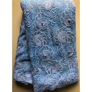 White Gold Lace Fabric