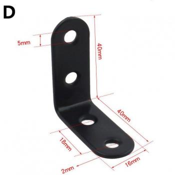 Premium 4‑Piece Black Stainless Steel L‑Shape Corner Supports – Right Angle Braces