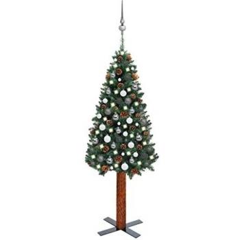 VidaXL Albero di Natale verde con luci e palline 150 cm PVC