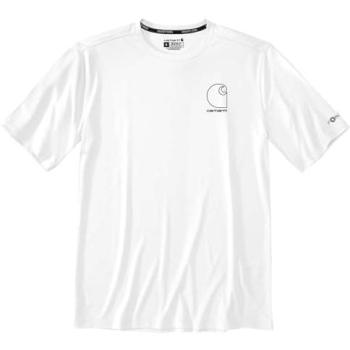 T-shirt Carhartt Force Sun Defender Relaxed à logo manches courtes blanc M