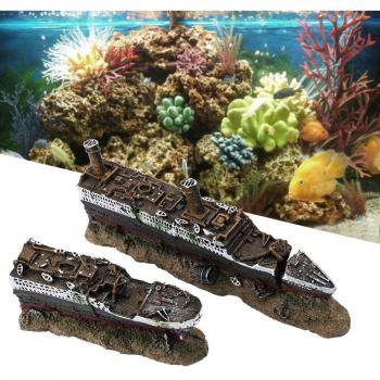Underwater Titanic Wreck Aquarium Decoration