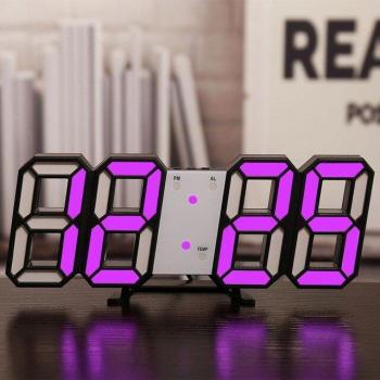 Digital 3D LED Clock with Date, Temperature, and Alarm