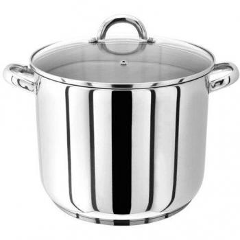 Stainless Silver Judge 28 cm Stockpot, 13 L, Glass Lid