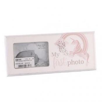 Baby Girls Pink Unicorn & Rainbow First Photo Frame