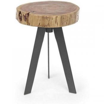 Beistelltisch Aron in Akazienholz – modernes Runddesign, 32 cm Durchmesser