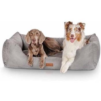 Knuffelwuff Hundebett Dreamline Velours grau XL, abnehmbarer Bezug