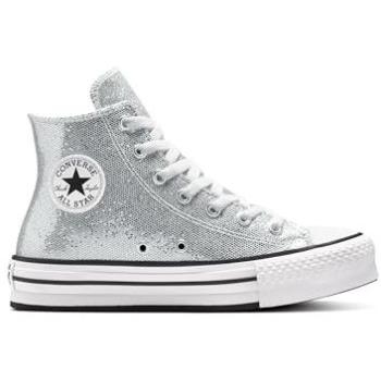 Converse Chuck Taylor All Star Lift Platform Disco Glitter High Top Bambini Argento One Size