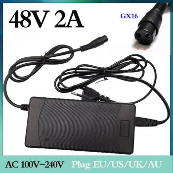 48V 2A Charger with 3P GX16 Plug for Lead Acid Batteries
