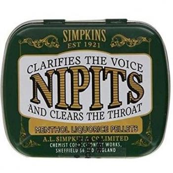 Nipits Liquorice Pellets Original Menthol Pocket-Size Tins 12 g (Pack of 3)