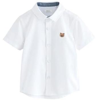 Stoff‑Short Sleeve Shirt „Next White Bear“ in Oxford, kindgerecht 3–7 Jahre