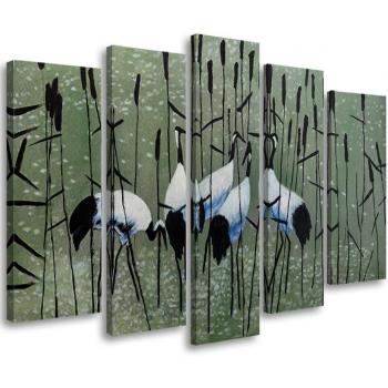 Waterfront Cranes Water Nature Print – 100x70