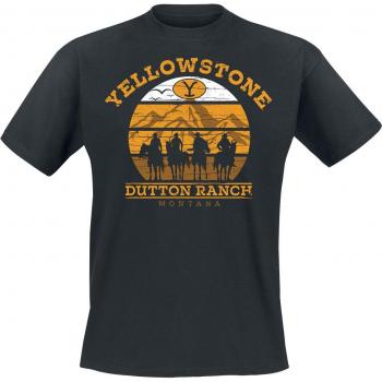 T-Shirt Yellowstone Cowboys Uomo Nero XXL
