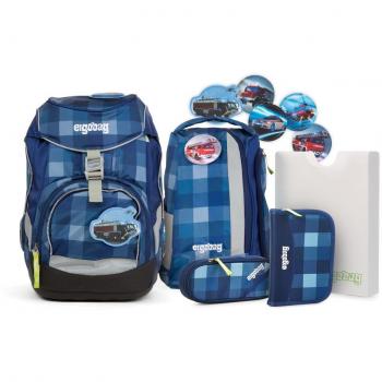 Ergobag 6‑teiliger Schulrucksack‑Set – 40 cm KaroalaBär (Grundschule 2017/18