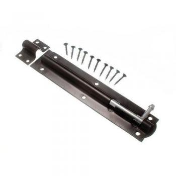 GATE SHED Slide Lock Tower Bolt 200MM Black + Fixings