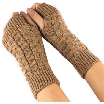 Warm Knitted Fingerless Gloves for Men and Women