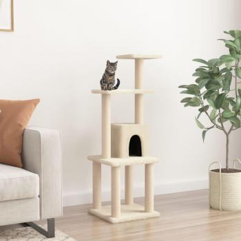 Árbol para gatos con arañazos en crema de sisal de 105 cm (sin marca)