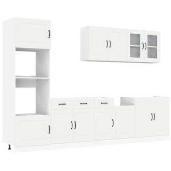 Kalmar Set 7 Parti: Mobili da Cucina Bianco, Legno Multistrato