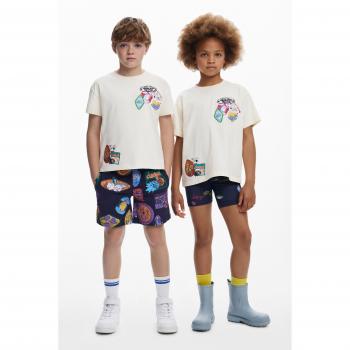 Kids Camisa Desigual con Detalle de Parches Bordados – Algodón Blanco, 7/8